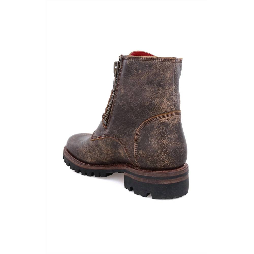 Bed Stu Distressed Brown Combat Boots - Picture 3 of 3